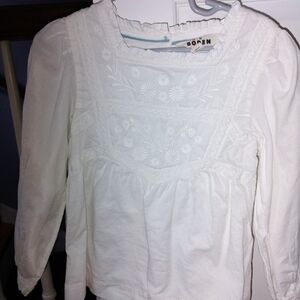 Mini Boden White Ruffled Blouse